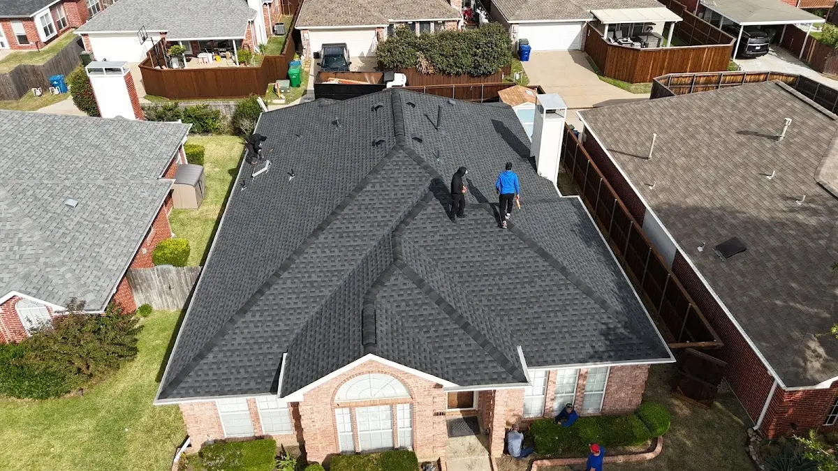 Slate & Tile Roof Repair work in progress on a Pomona property